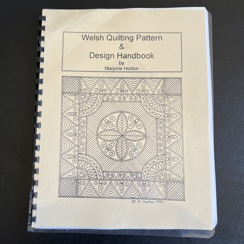 Welsh Quilting Pattern & Design Handbook 1999 Marjorie Horton Spiral Bound Rare